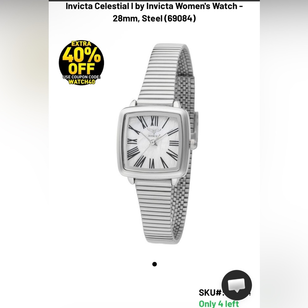 NIB Invicta Celestial I by Invicta Women's Watch - 28mm, Steel (69084)